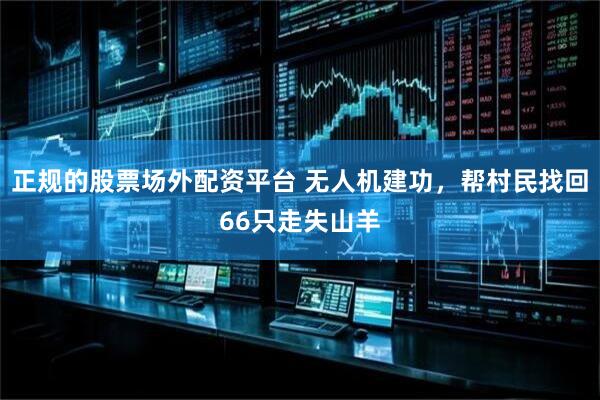 正规的股票场外配资平台 无人机建功，帮村民找回66只走失山羊